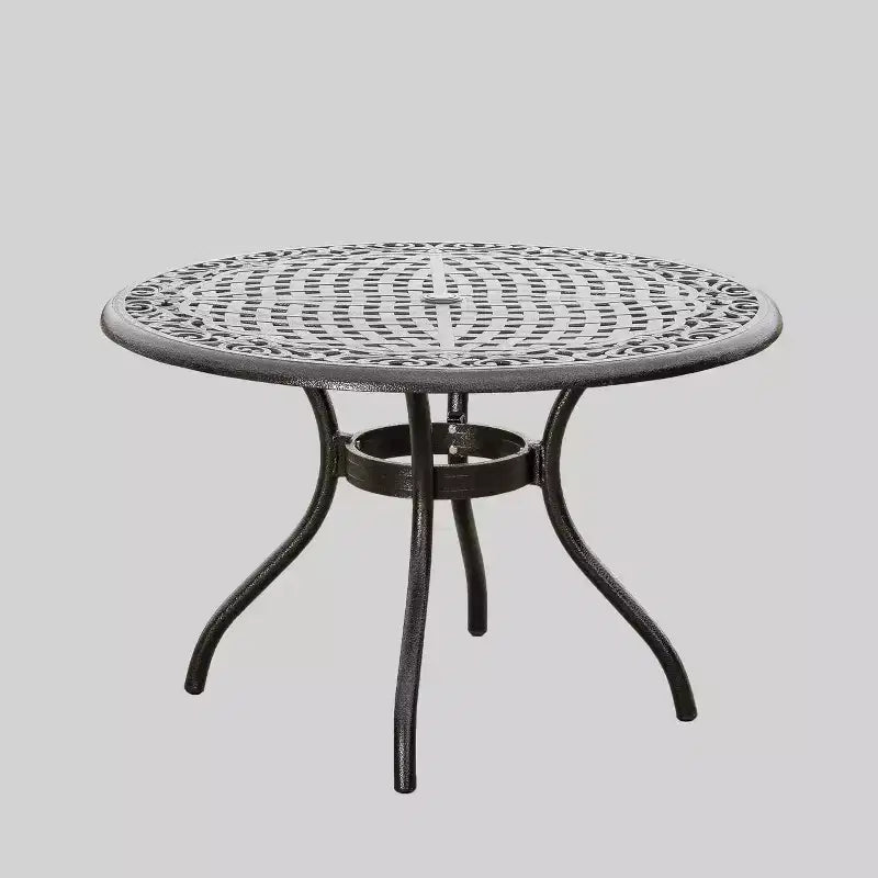 Ensemble de salle à manger d'extérieur 5 pièces Hallandale Sarasota en aluminium moulé – Bronze – Christopher Knight Home : Résistant aux intempéries, 4 fauteuils, sans coussins