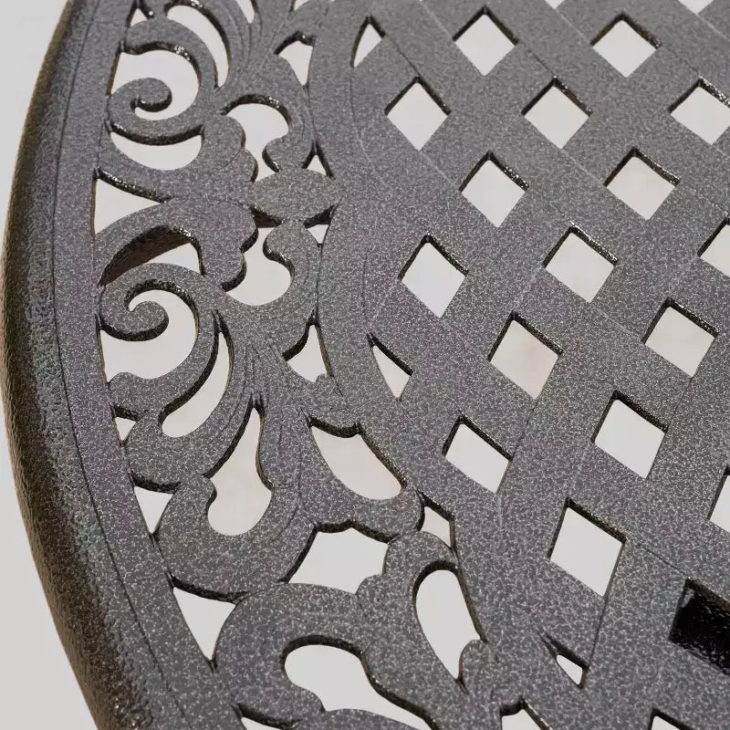 Ensemble de salle à manger d'extérieur 5 pièces Hallandale Sarasota en aluminium moulé – Bronze – Christopher Knight Home : Résistant aux intempéries, 4 fauteuils, sans coussins
