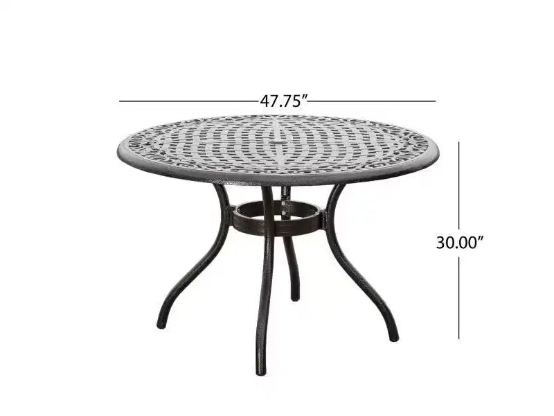Ensemble de salle à manger d'extérieur 5 pièces Hallandale Sarasota en aluminium moulé – Bronze – Christopher Knight Home : Résistant aux intempéries, 4 fauteuils, sans coussins