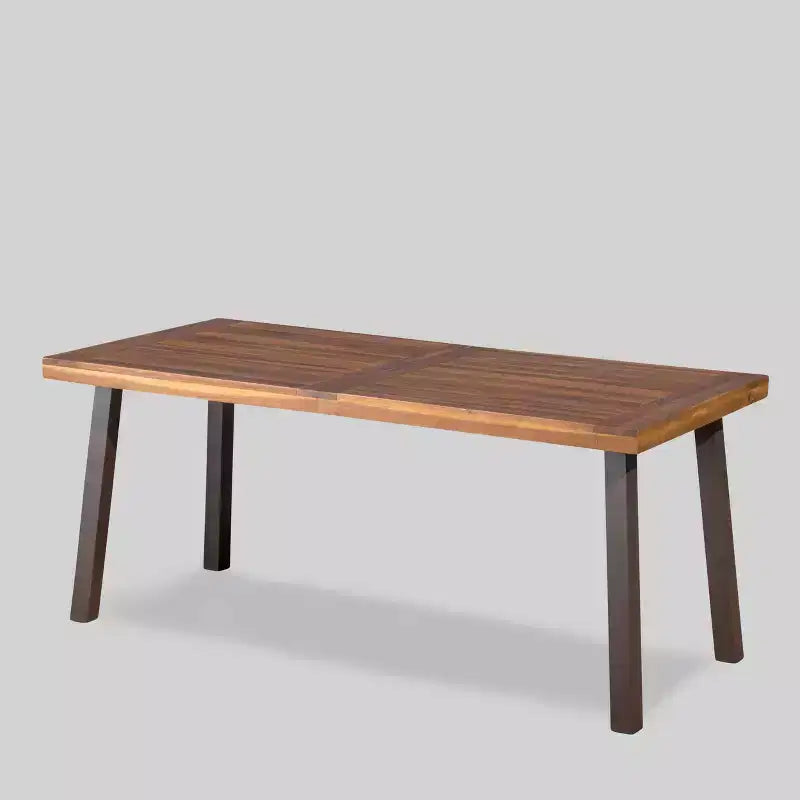 Ensemble de salle à manger rectangulaire 7 pièces en osier et bois tout temps Bavaro - Marron/Crème - Christopher Knight Home : Acier galvanisé, coussins en polyester
