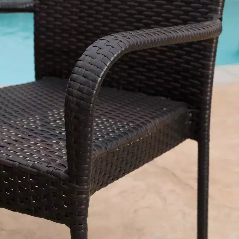 Ensemble de salle à manger 7 pièces en acacia et osier Lambert - Teck/Brun - Christopher Knight Home : avec quincaillerie en acier galvanisé