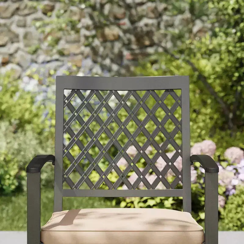Ensemble de salle à manger d'extérieur 7 pièces en métal avec table rectangulaire et 6 chaises pivotantes - Captiva Designs