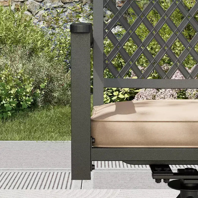 Ensemble de salle à manger d'extérieur 7 pièces en métal avec table rectangulaire et 6 chaises pivotantes - Captiva Designs