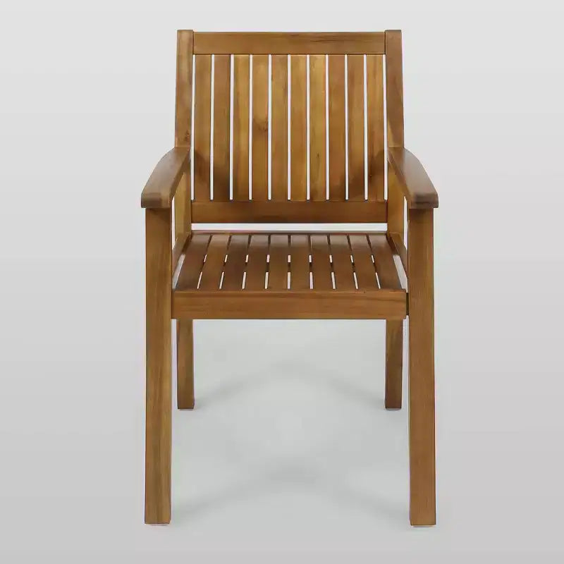Ensemble de salle à manger Wiloson 7 pièces en acacia - Teck - Christopher Knight Home : Résistant aux intempéries, 6 fauteuils