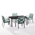 Kaplan 5pc Outdoor Dining Set with Arm Chairs Mist/Oil Rubbed Bronze - Crosley: Steel Frame, UV-Resistant, Seats 4