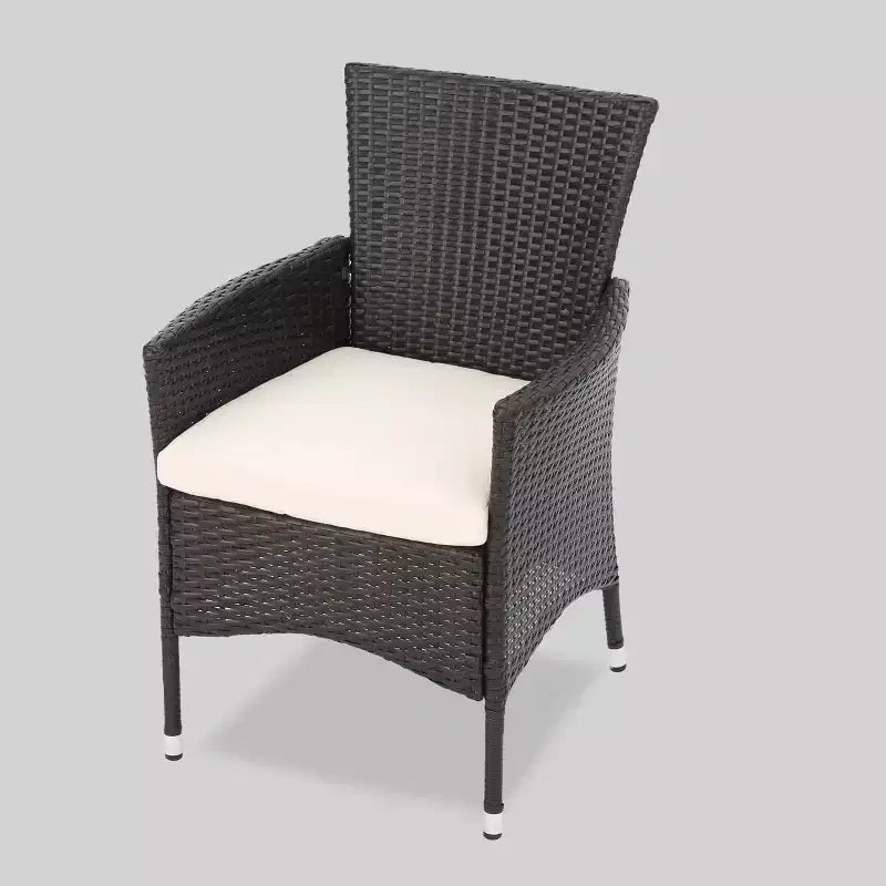 Ensemble de salle à manger 7 pièces en aluminium et osier Dion - Marron - Christopher Knight Home : Résistant aux intempéries avec coussins en polyester