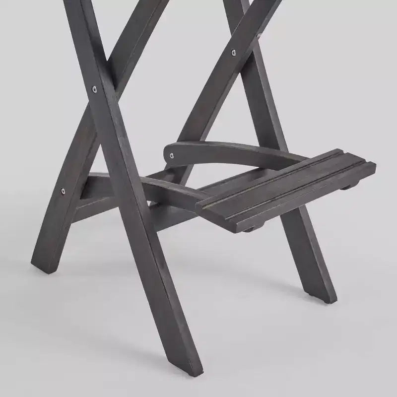 Ensemble de bar carré 3 pièces en bois et osier 26 po Polaris gris foncé – Christopher Knight Home : Ensemble de salle à manger de patio résistant aux intempéries avec 2 tabourets