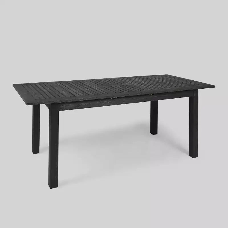 Ensemble de salle à manger extensible Nadia 9 pièces en bois et osier gris : Cadre en acacia, rotin PE, coussins - Christopher Knight Home