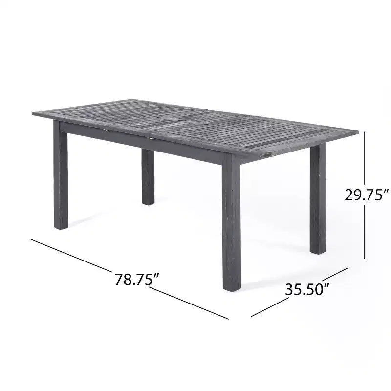 Ensemble de salle à manger extensible Nadia 9 pièces en bois et osier gris : Cadre en acacia, rotin PE, coussins - Christopher Knight Home