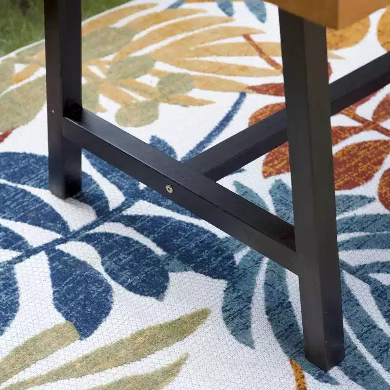Ensemble de salle à manger de patio 6 pièces avec table et banc en acacia et 4 chaises en rotin PE - Captiva Designs