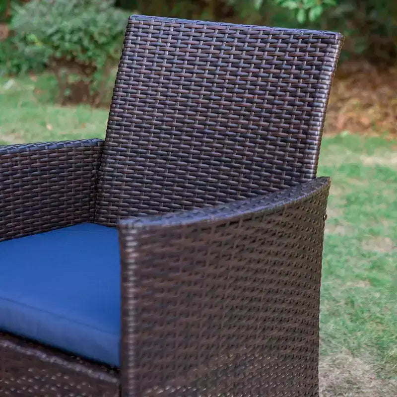 Ensemble de salle à manger de patio 6 pièces avec table et banc en acacia et 4 chaises en rotin PE - Captiva Designs