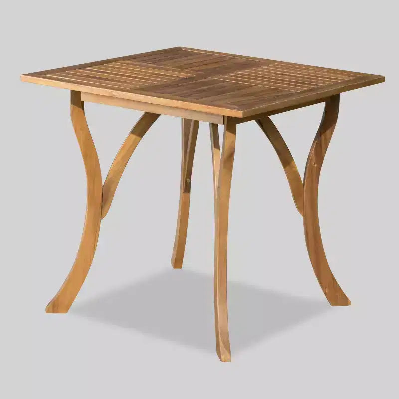 Ensemble de salle à manger 5 pièces en acacia et mailles Chaucer - Teck/Noir - Christopher Knight Home : Résistant aux intempéries, Table carrée