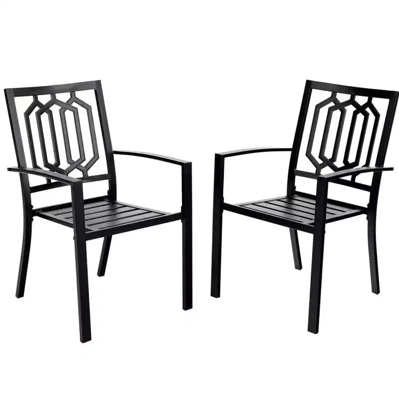 Ensemble de patio 5 pièces avec table et chaises en métal au design carré - Captiva Designs