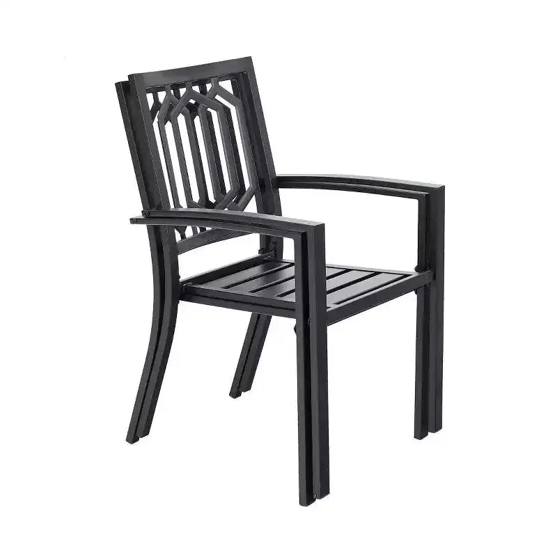 Ensemble de patio 5 pièces avec table et chaises en métal au design carré - Captiva Designs