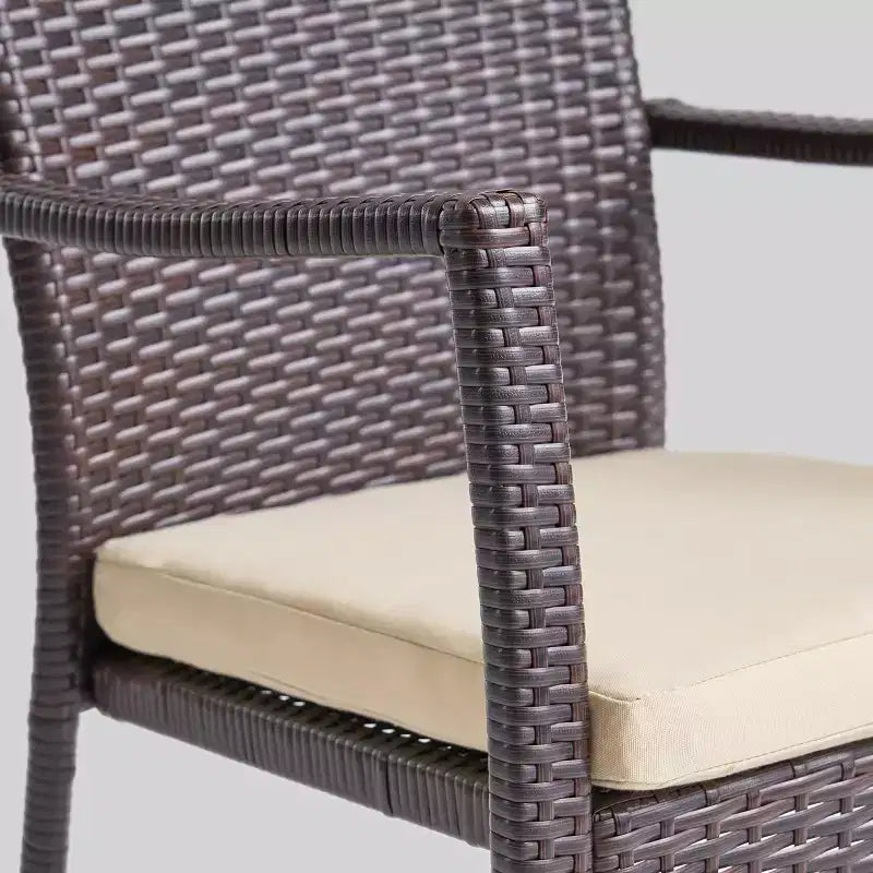 Ensemble de salle à manger d'extérieur 5 pièces en teck Didicas Wood Wicker – Christopher Knight Home