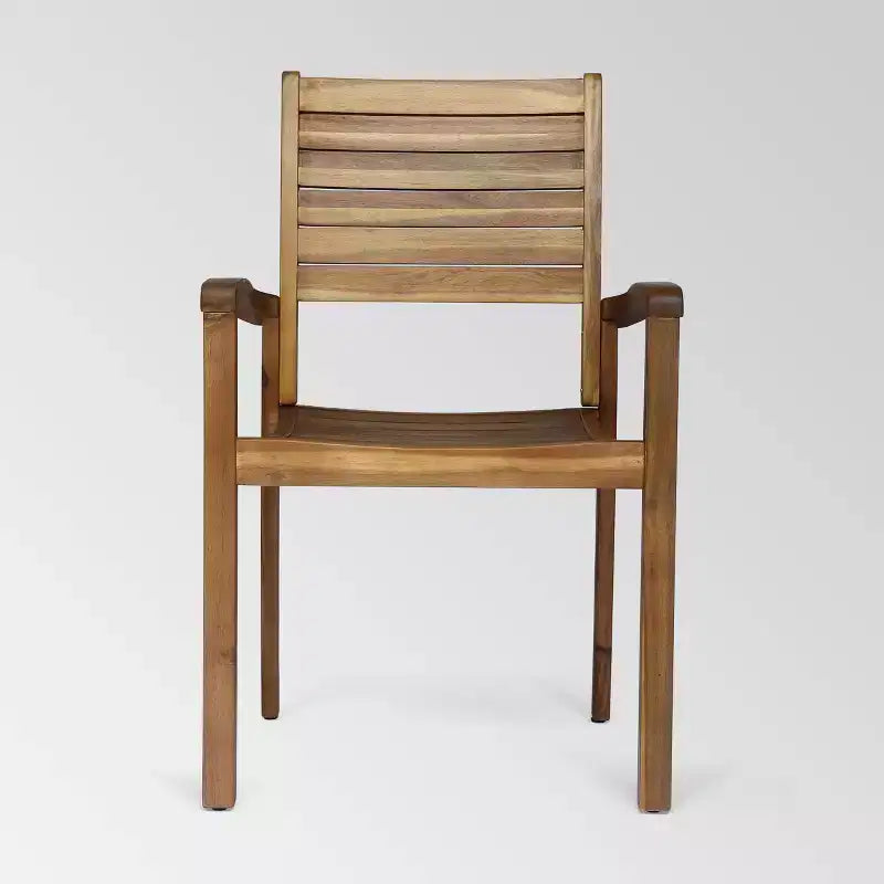 Ensemble de salle à manger rond 5 pièces en bois d'acacia Wells, finition teck - Christopher Knight Home : Meubles de patio résistants aux intempéries