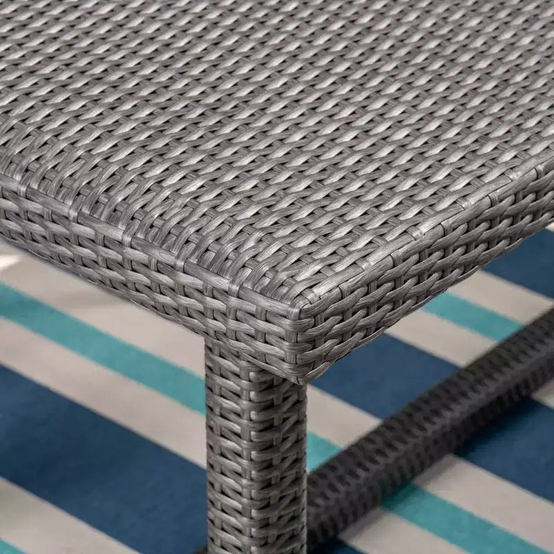 Ensemble de salle à manger en osier 7 pièces Harlowe - Gris/Gris - Christopher Knight Home : Comprend 6 fauteuils et un plateau de table en PEHD