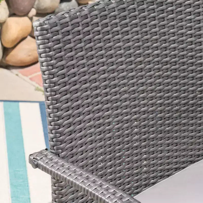 Ensemble de salle à manger en osier 7 pièces Harlowe - Gris/Gris - Christopher Knight Home : Comprend 6 fauteuils et un plateau de table en PEHD
