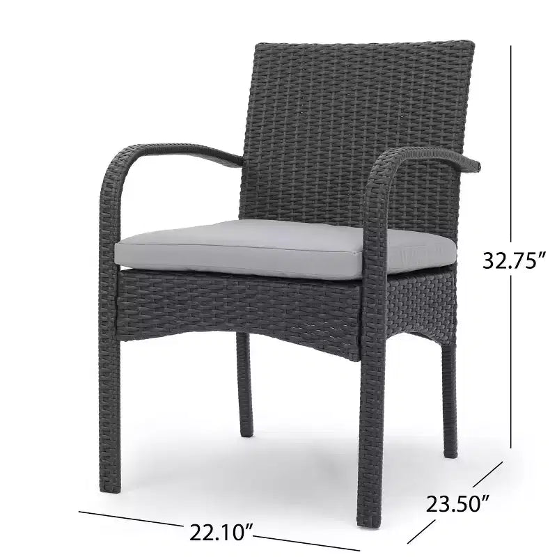 Ensemble de salle à manger extensible 7 pièces en bois et osier Elmar - Gris foncé/Gris - Christopher Knight Home