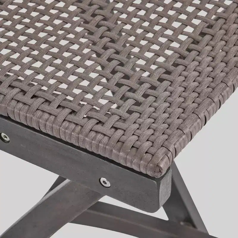 Ensemble de bar rectangulaire 3 pièces Polaris en bois et osier de 114 cm gris foncé - Christopher Knight Home : cadre en acacia, résistant aux intempéries