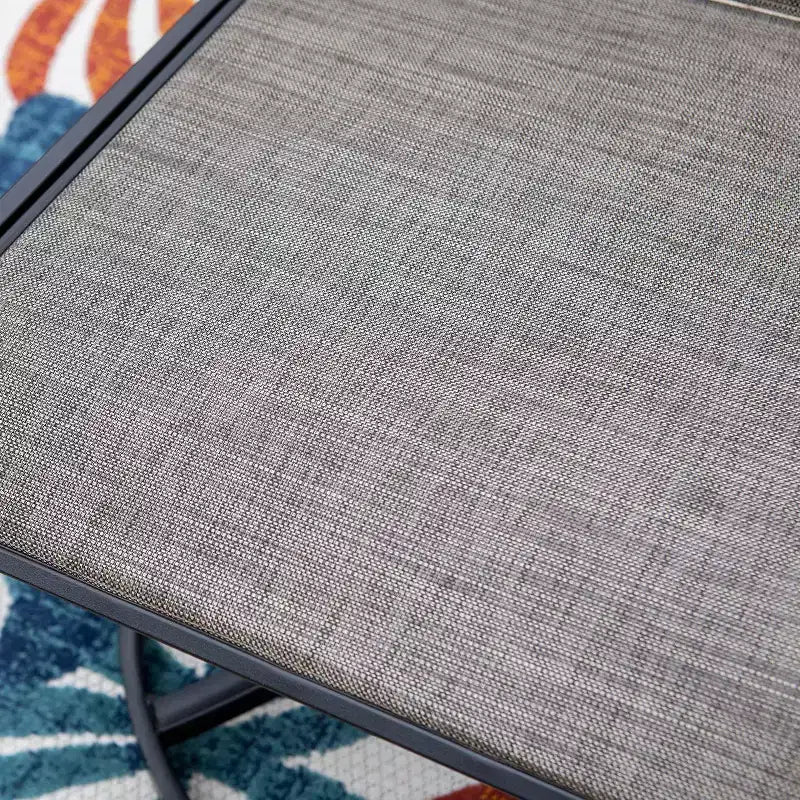 Ensemble de salle à manger 9 pièces avec table extensible en acier et chaises pivotantes à 360° en textilène - Captiva Designs : Salon de jardin