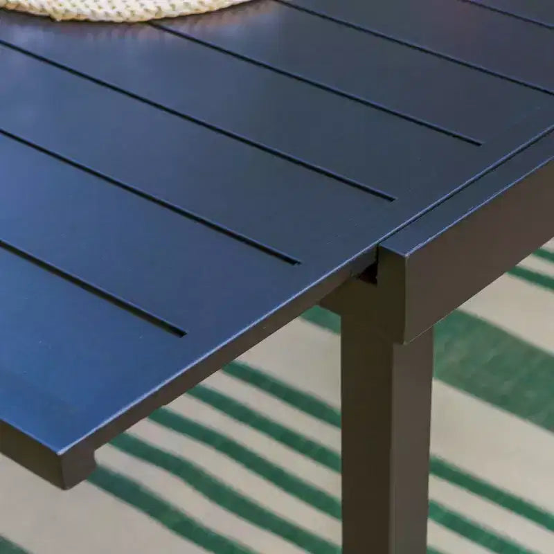 Ensemble de salle à manger 9 pièces avec table extensible en acier et chaises pivotantes à 360° en textilène - Captiva Designs : Salon de jardin
