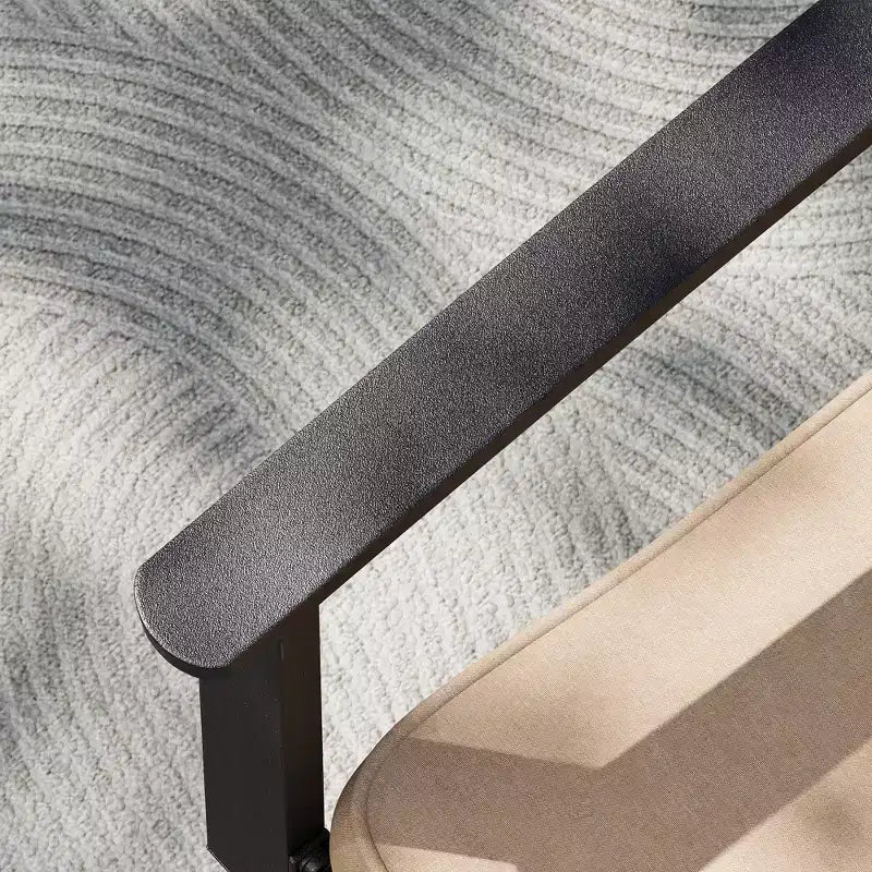 Ensemble de salle à manger d'extérieur 7 pièces avec table rectangulaire et trou pour parasol de 4 cm et fauteuils pivotants rembourrés - Captiva Design