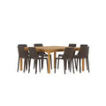 Amazonia Ipanema 9pc Square Outdoor Patio Dining Set Brown
