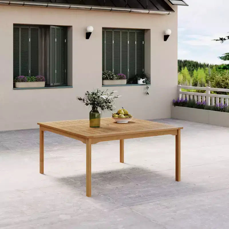 Ensemble de salle à manger d'extérieur carré Amazonia Ipanema 9 pièces marron