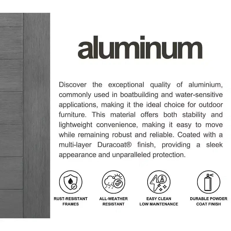 Ensemble de salle à manger d'extérieur rectangulaire extensible Amazonia Lapa 7 pièces en aluminium et bois finition teck 100 % noir