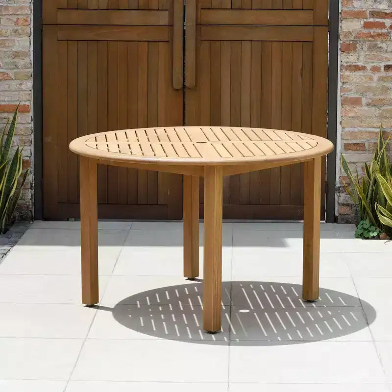 Amazonia Beijo Ensemble de salle à manger rond 5 pièces pour extérieur, beige