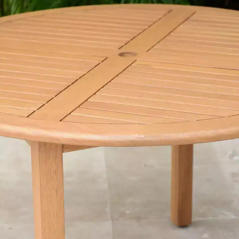 Amazonia Beijo Ensemble de salle à manger rond 5 pièces pour extérieur, beige