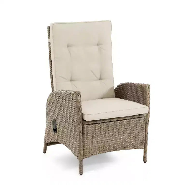 Ensemble de salle à manger d'extérieur 7 pièces Greemotion Mackay en bois de teck avec rallonge papillon intégrée et chaises inclinables marron