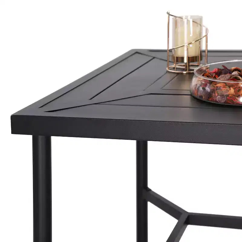 Ensemble extérieur 3 pièces avec tabourets pivotants et table en métal : Captiva Designs, résistant aux intempéries, résistant aux UV