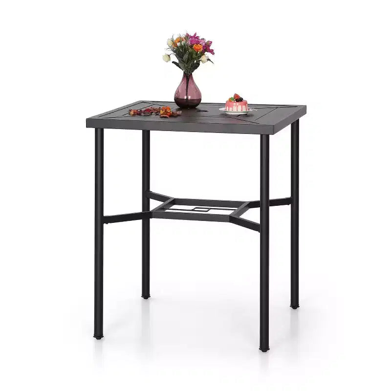 Ensemble extérieur 3 pièces avec tabourets pivotants et table en métal : Captiva Designs, résistant aux intempéries, résistant aux UV