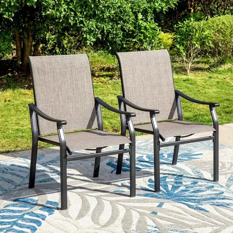 Ensemble de salle à manger 5 pièces pour patio avec table carrée et fauteuils rembourrés - Captiva Designs