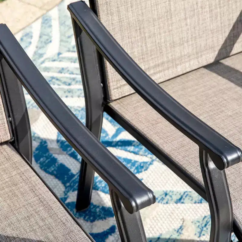 Ensemble de salle à manger 5 pièces pour patio avec table carrée et fauteuils rembourrés - Captiva Designs