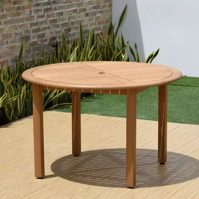 Ensemble de salle à manger d'extérieur rond 5 pièces Amazonia Beijo gris