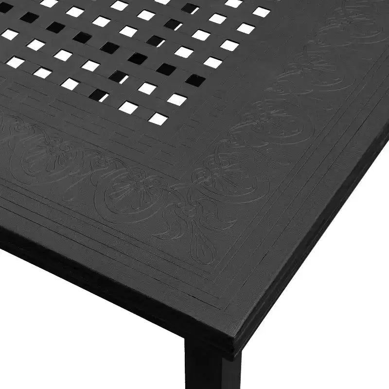 Ensemble de terrasse rectangulaire orné en aluminium Oakland Living de 95 po : résistant aux UV, 8 chaises, trou pour parasol