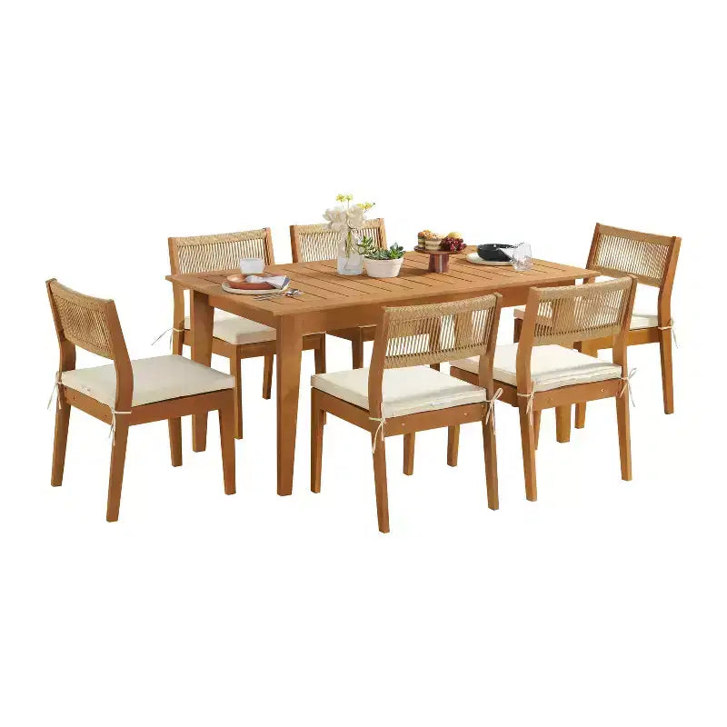 Ensemble de salle à manger d'extérieur 7 pièces résistant aux intempéries Barton Alaterre Furniture
