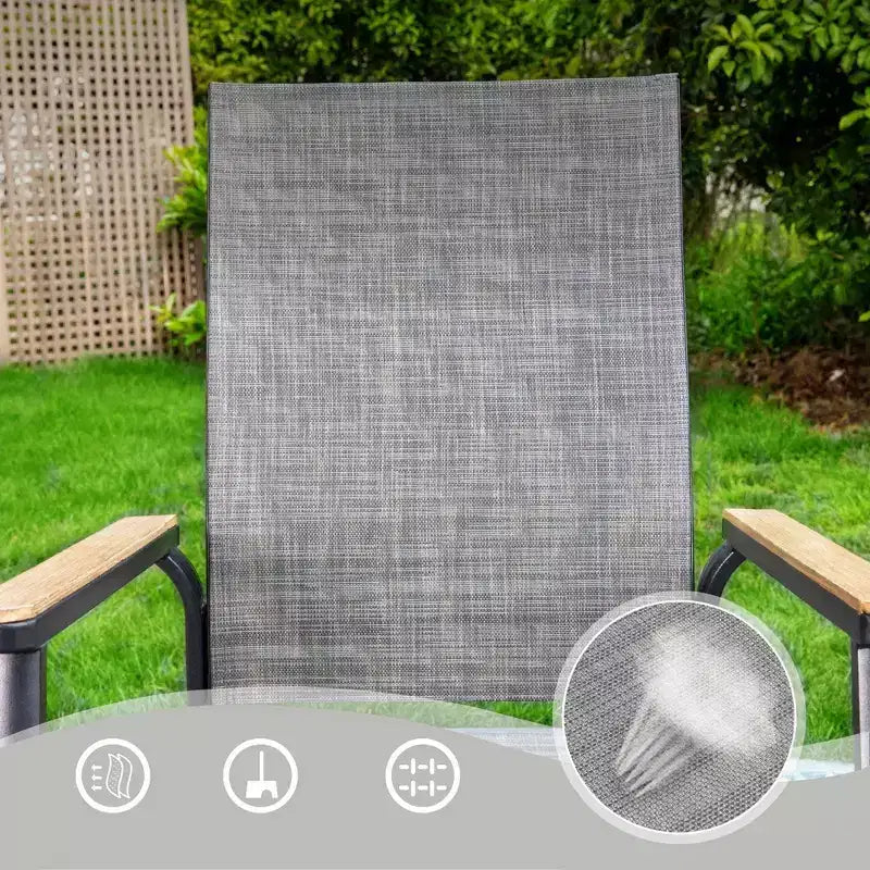 Ensemble de patio 5 pièces avec table carrée en acier et chaises pliantes en aluminium léger - Captiva Designs