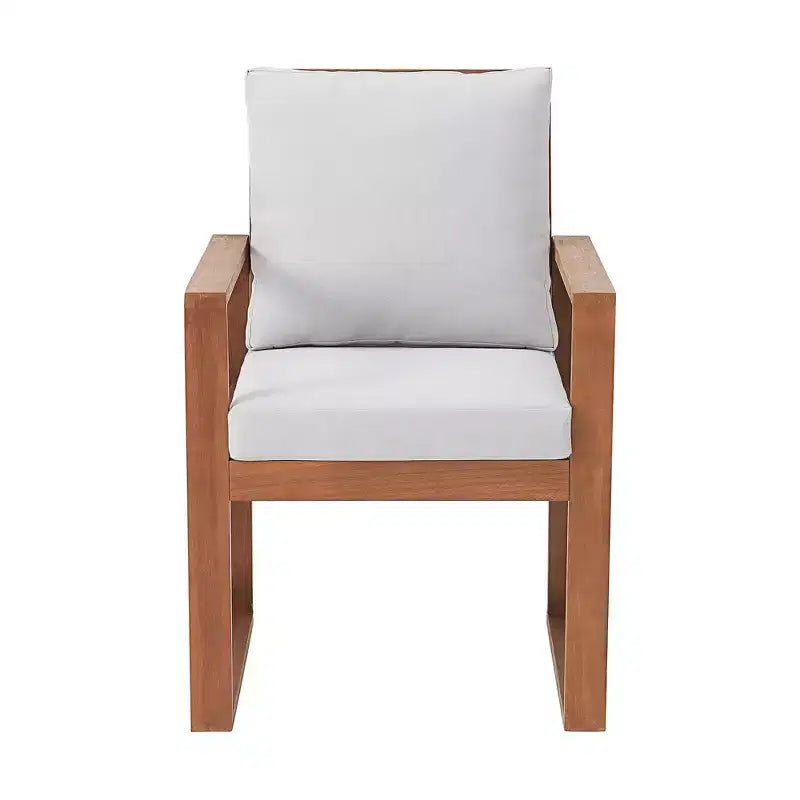 Ensemble de salle à manger d'extérieur Weston 7 pièces en bois d'eucalyptus : Résistant aux intempéries, chaises à dossier haut - Meubles Alaterre