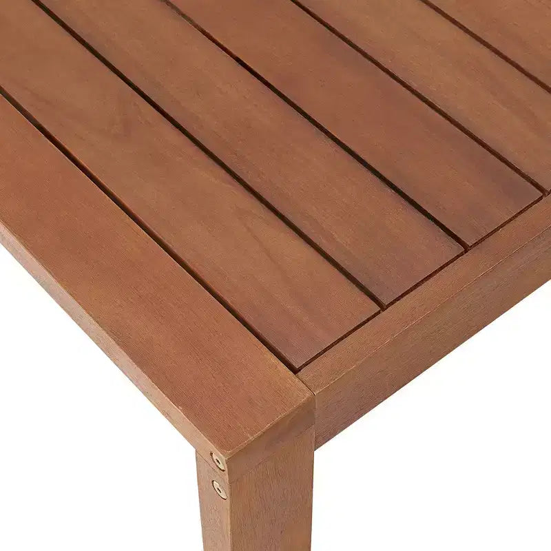 Ensemble de salle à manger d'extérieur Weston 7 pièces en bois d'eucalyptus : Résistant aux intempéries, chaises à dossier haut - Meubles Alaterre