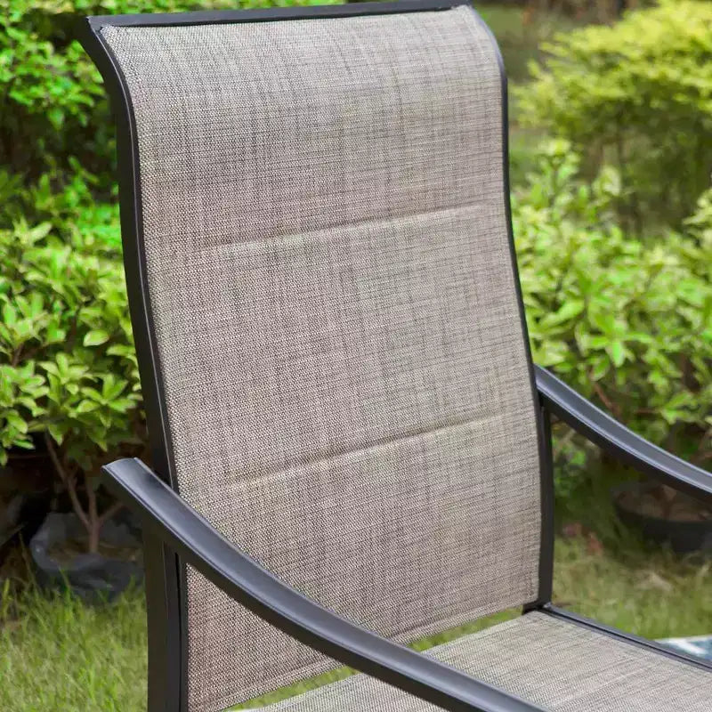 Ensemble de patio 5 pièces avec table carrée et chaises à bras pivotantes en acier à 360° - Captiva Designs