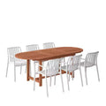 Amazonia Beijo 7pc Oval Outdoor Patio Dining Set White