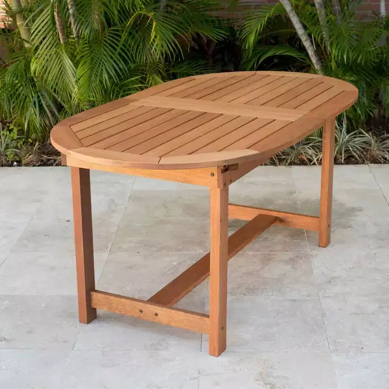 Ensemble de salle à manger d'extérieur ovale Amazonia Beijo 7 pièces Blanc