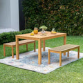Sonoma Lane Azle 3pc Teak Outdoor Patio Picnic Dining Set with Honey Twist Wicker - Weather-Resistant