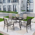 5pc Patio Dining Set with Round Table & Sling Arm Chairs - Captiva Designs: Weather-Resistant, Steel Frame