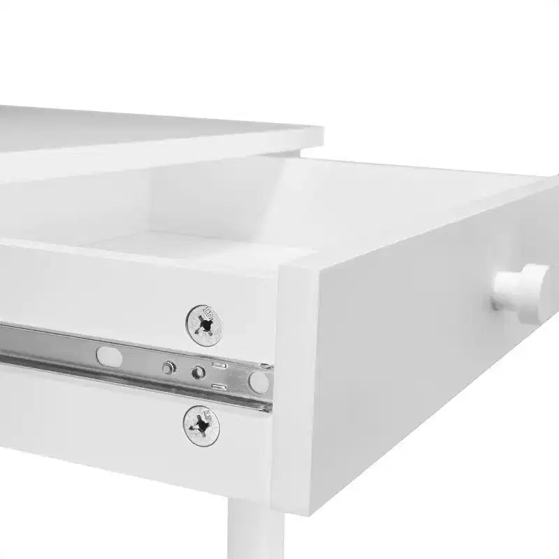 Ensemble bureau et chaise pour enfants RiverRidge avec 2 casiers de rangement pour l'art et 2 étagères latérales, blanc avec 2 barres magnétiques d'affichage d'œuvres d'art