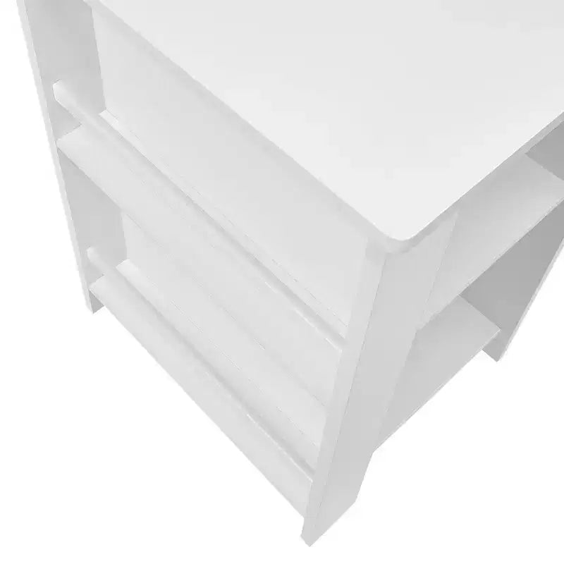 Ensemble bureau et chaise pour enfants RiverRidge avec 2 casiers de rangement pour l'art et 2 étagères latérales, blanc avec 2 barres magnétiques d'affichage d'œuvres d'art